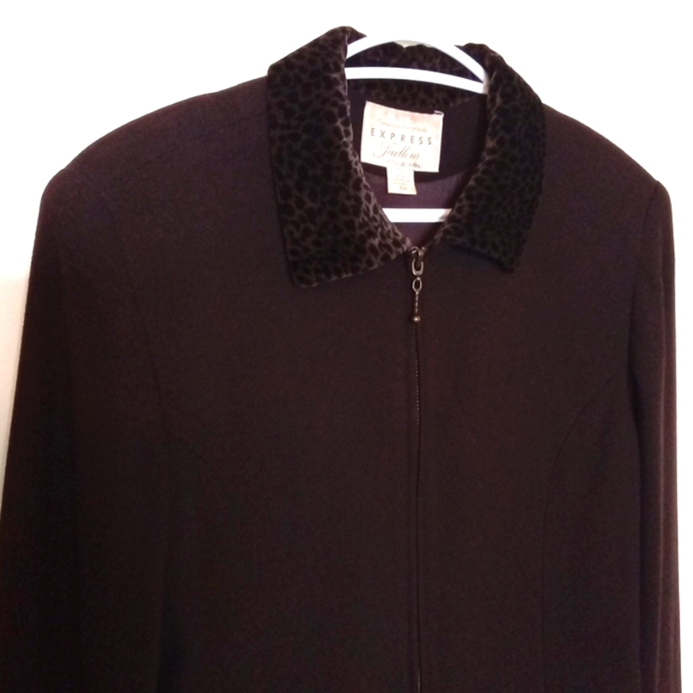 Express Compagnie Internationale Women's Brown Wool Blend Jacket